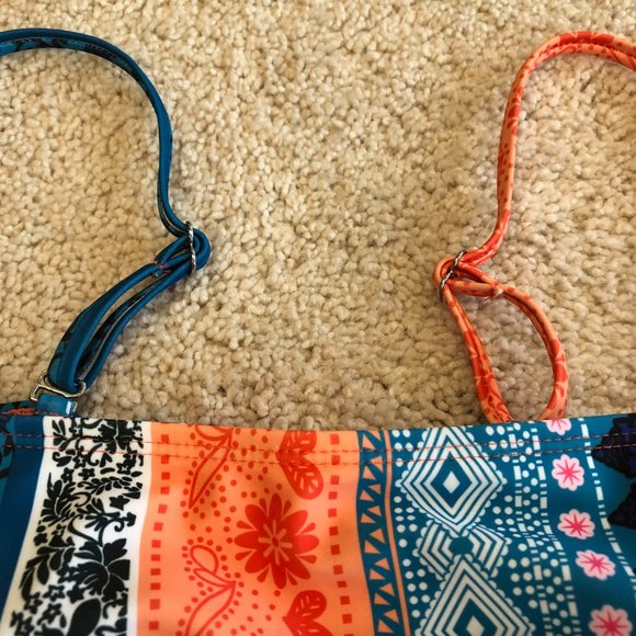NWOT Bright Multi-Color Bikini with Strap Adjustable Top & Cheeky Bottoms - Picture 3 of 9